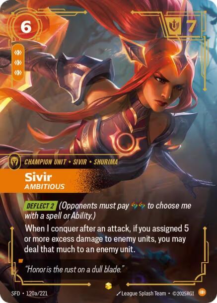 Sivir, Ambitious (Alternate Art) (120a/221) (SFD)