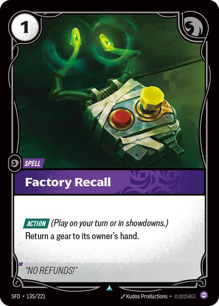 Factory Recall (135/221) (SFD)