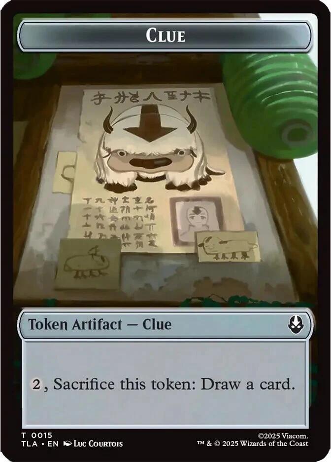Clue (0015) // Spirit (0003) Double-Sided Token (15 // 3) (TLA)