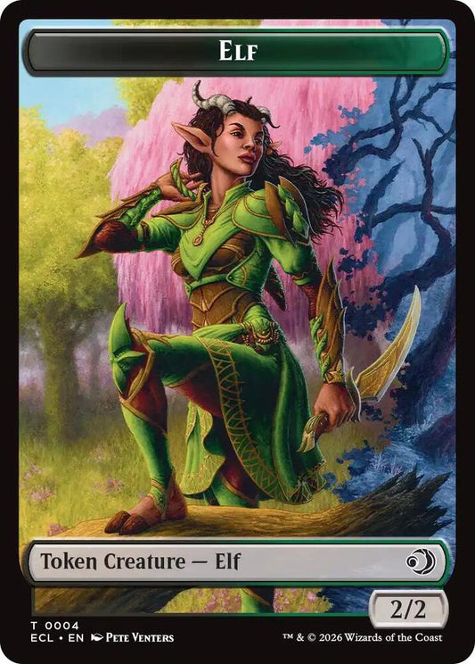 Image for Elf // Treasure Double-Sided Token (4 // 10) (ECL) - Magic: The Gathering