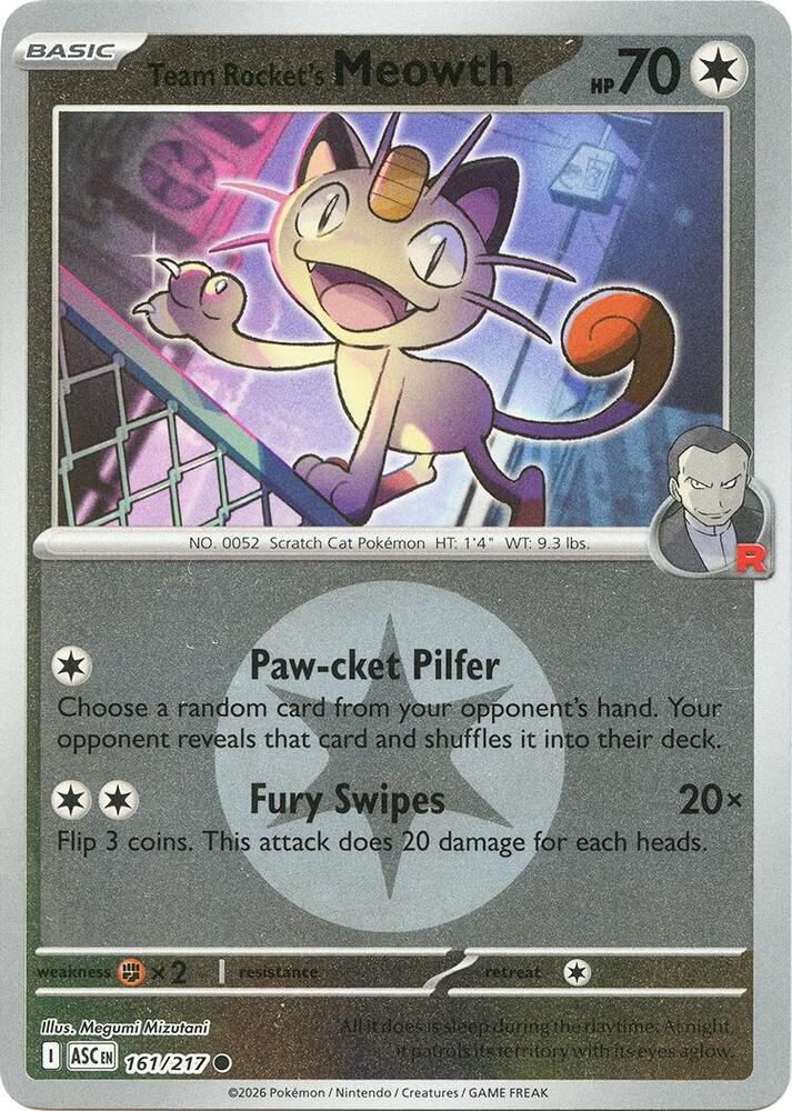 Team Rocket's Meowth (Energy Symbol Pattern) (161/217) (ASC)