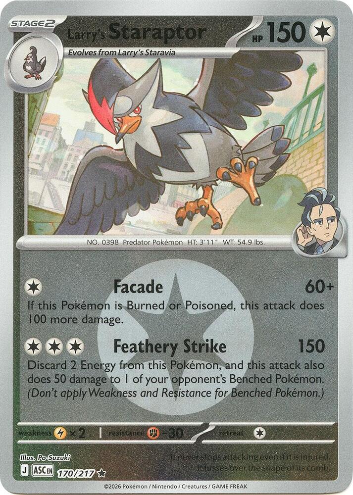 Larry's Staraptor - 170/217 (Energy Symbol Pattern) (170/217) (ASC)