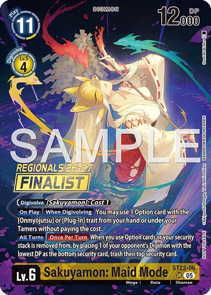 Sakuyamon: Maid Mode (Regionals 26-27 Season 1 Finalist) (ST22-06 SR) (ST-22)