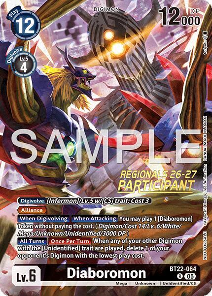 Diaboromon (Regionals 26-27 Season 1 Participant) (BT22-064 R) (BT-22)