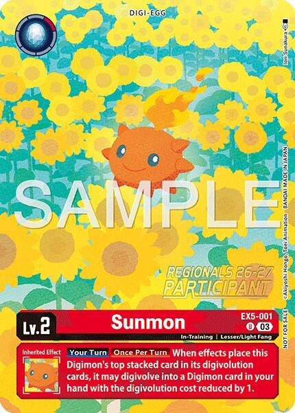 Sunmon (Regionals 26-27 Season 1 Participant) (EX5-001 U) (EX-05)