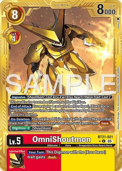 OmniShoutmon (Gold Border) (BT21-021 U) (AD-01)