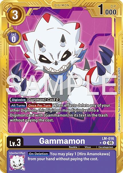 Gammamon - LM-016 (Gold Border) (LM-016 R) (AD-01)