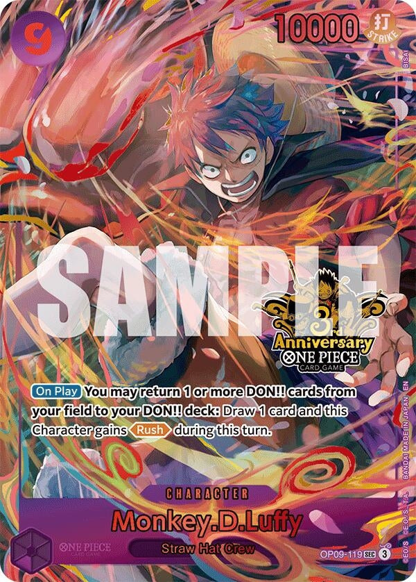 Monkey.D.Luffy (Japanese Version 3rd Anniversary Set) (OP09-119) (OP-PR)