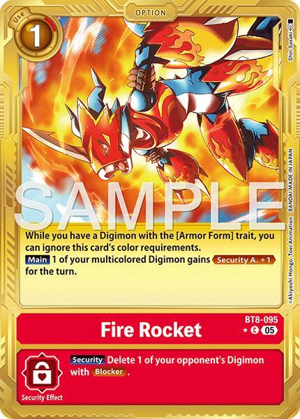 Fire Rocket (Gold Border) (BT8-095 C) (AD-01)
