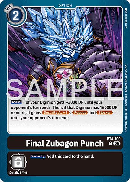 Final Zubagon Punch (Reprint) (BT4-109 C) (AD-01)