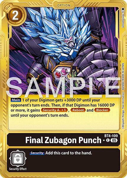 Final Zubagon Punch (Gold Border) (BT4-109 C) (AD-01)