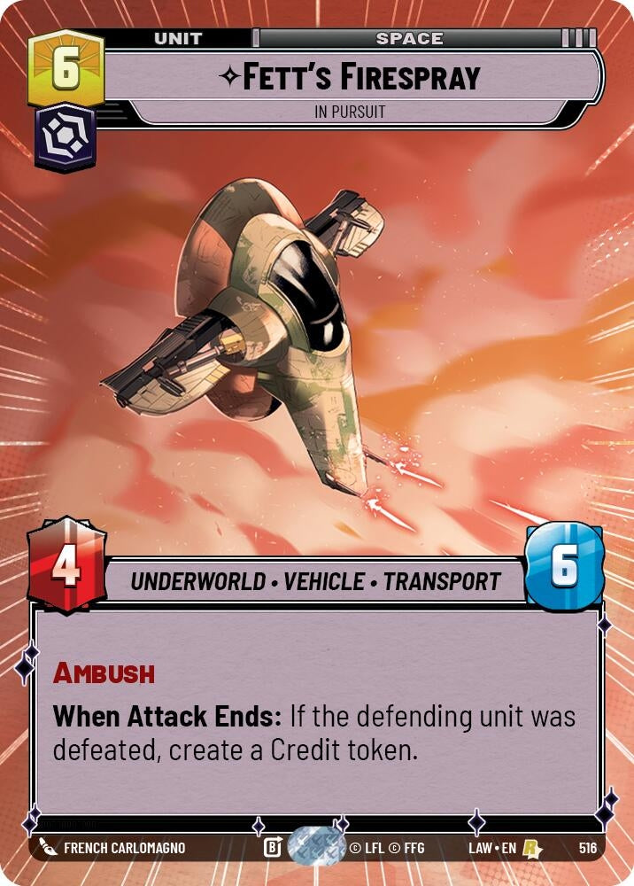 Fett's Firespray - In Pursuit (Hyperspace) (516) (LAW)