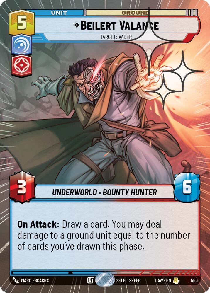 Beilert Valance - Target: Vader (Hyperspace Foil) (553) (LAW)