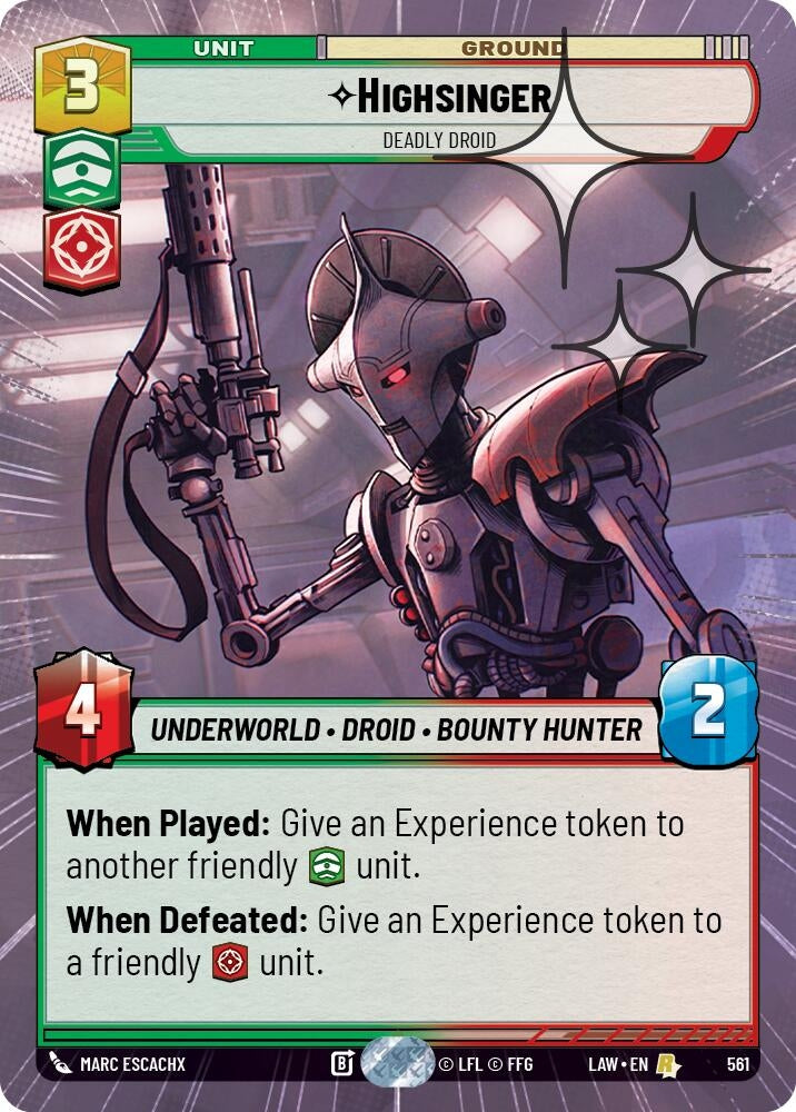 Highsinger - Deadly Droid (Hyperspace Foil) (561) (LAW)