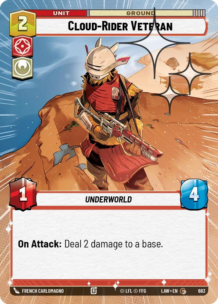 Cloud-Rider Veteran (Hyperspace Foil) (683) (LAW)