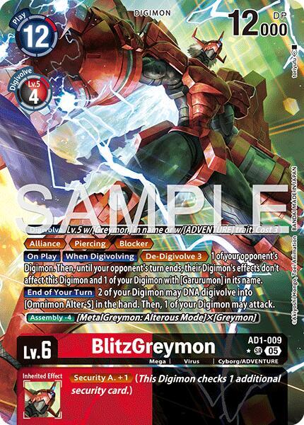 BlitzGreymon (Alternate Art) (AD1-009 SR) (AD-01)