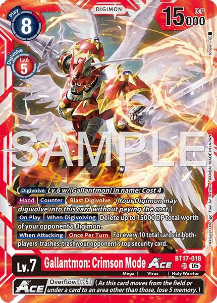 Gallantmon: Crimson Mode ACE (Reprint) (BT17-018 SR) (AD-01)