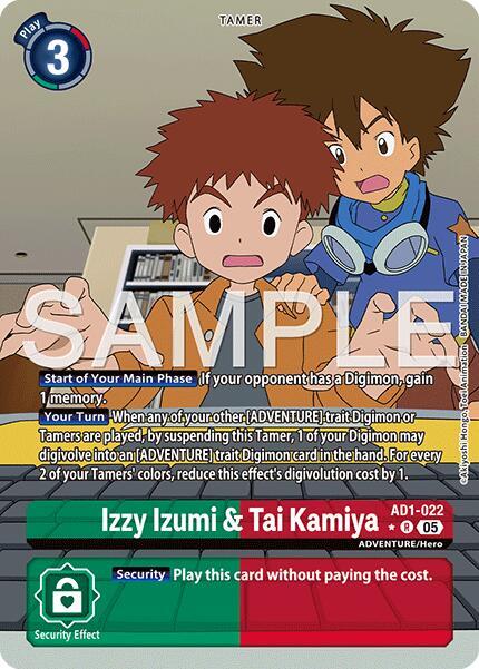 Izzy Izumi & Tai Kamiya (Alternate Art) (AD1-022) (AD-01)