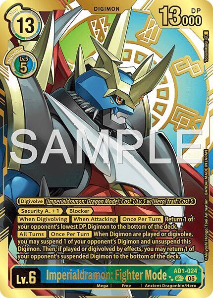 Imperialdramon: Fighter Mode - AD1-024 (Rare Pull) (AD1-024 SEC) (AD-01)