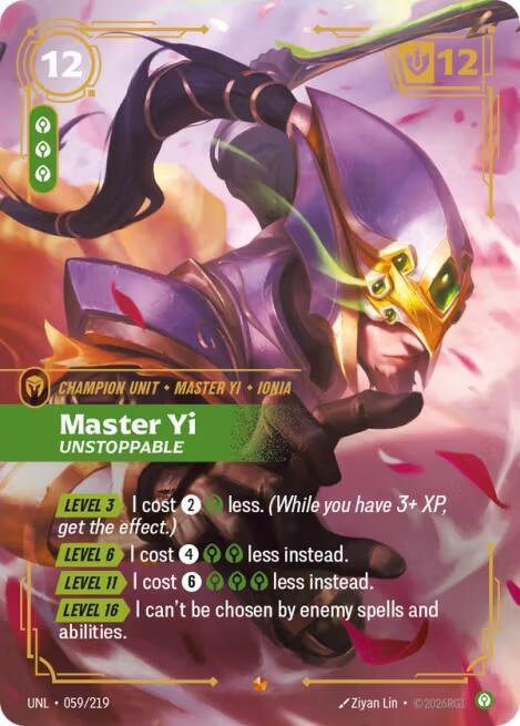 Master Yi, Unstoppable (059/219) (UNL)