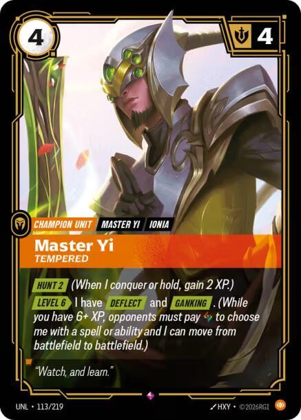 Master Yi, Tempered (113/219) (UNL)