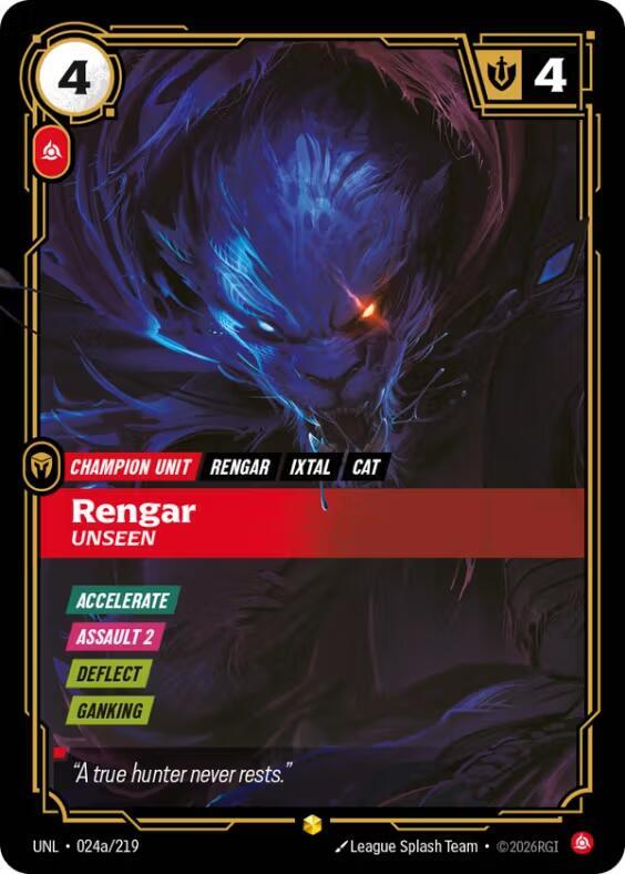 Rengar, Unseen (Alternate Art) (024a/219) (UNL)