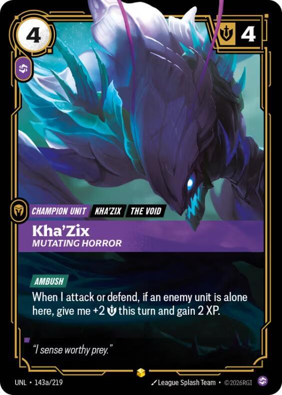 Kha'Zix, Mutating Horror (Alternate Art) (143a/219) (UNL)