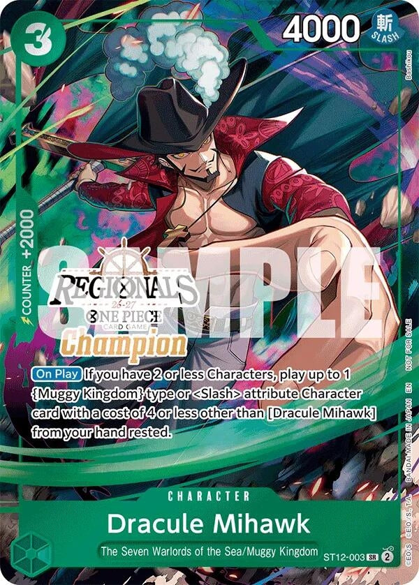 Dracule Mihawk (Regionals Champion Card Set 26-27) (ST12-003) (OP-PR)