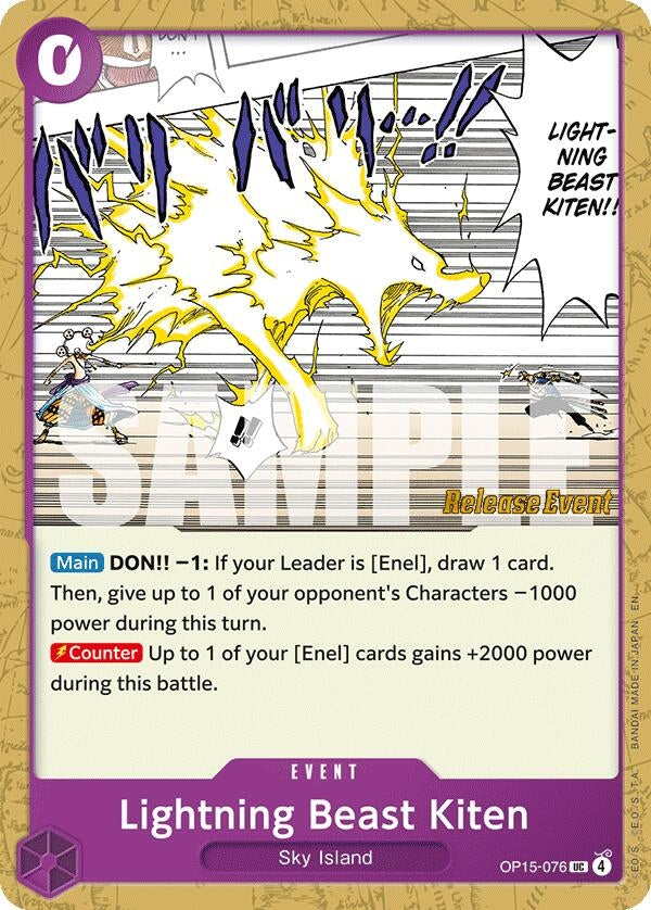 Lightning Beast Kiten (OP15-076) (OP15 RE)