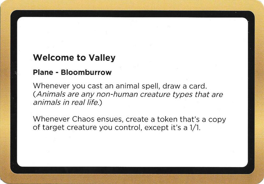 Welcome to Valley (Black Lotus Unknown Planechase) (OVER)