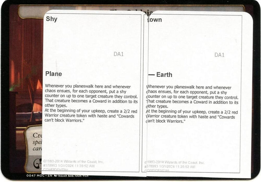 Shy Town (Black Lotus Unknown Planechase) (OVER)