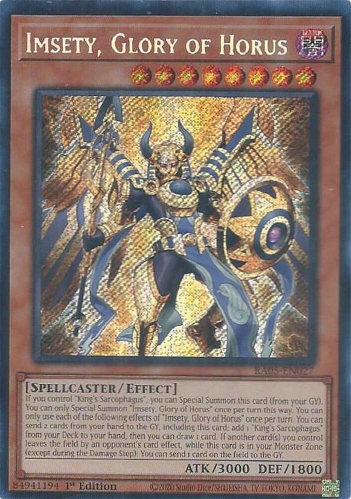 Imsety, Glory of Horus (Secret Rare) (RA05-EN027) (RA05)