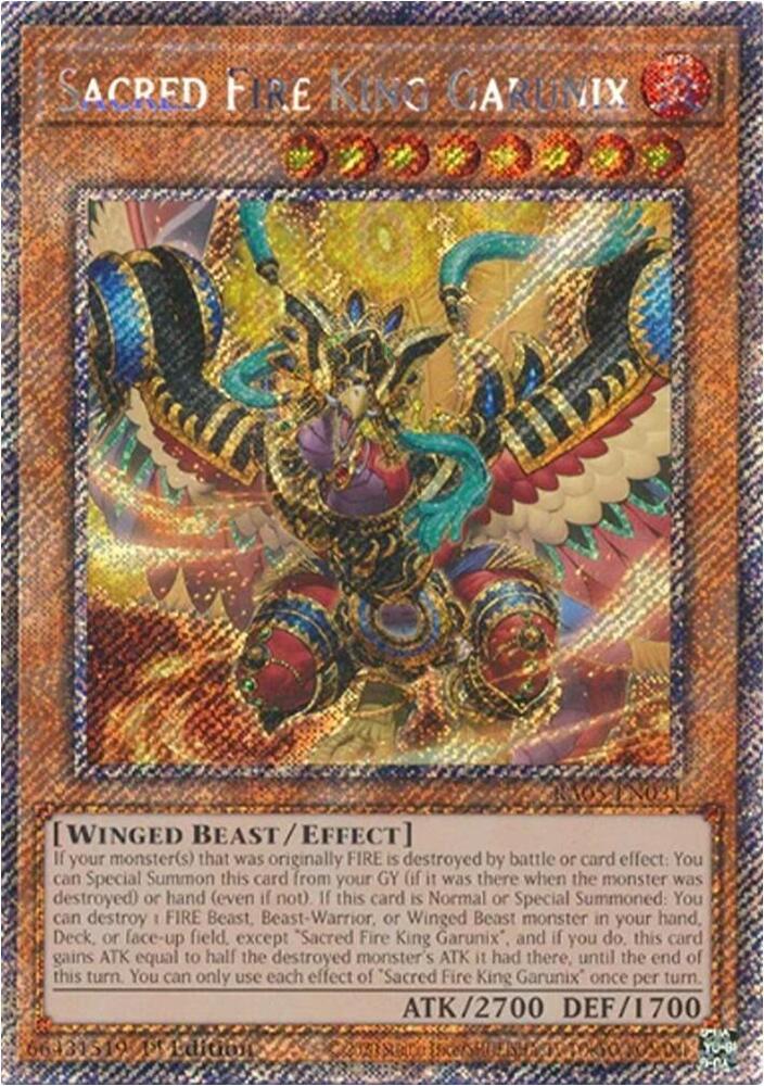 Sacred Fire King Garunix (Platinum Secret Rare) (RA05-EN031) (RA05)