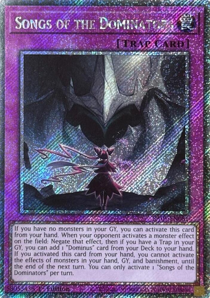 Songs of the Dominators (Platinum Secret Rare) (RA05-EN081) (RA05)