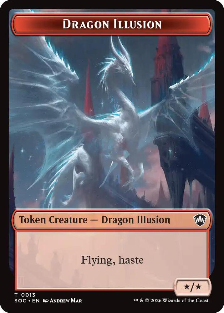 Dragon Illusion // Elemental (0002) Double-Sided Token (13 // 2) (SOC)