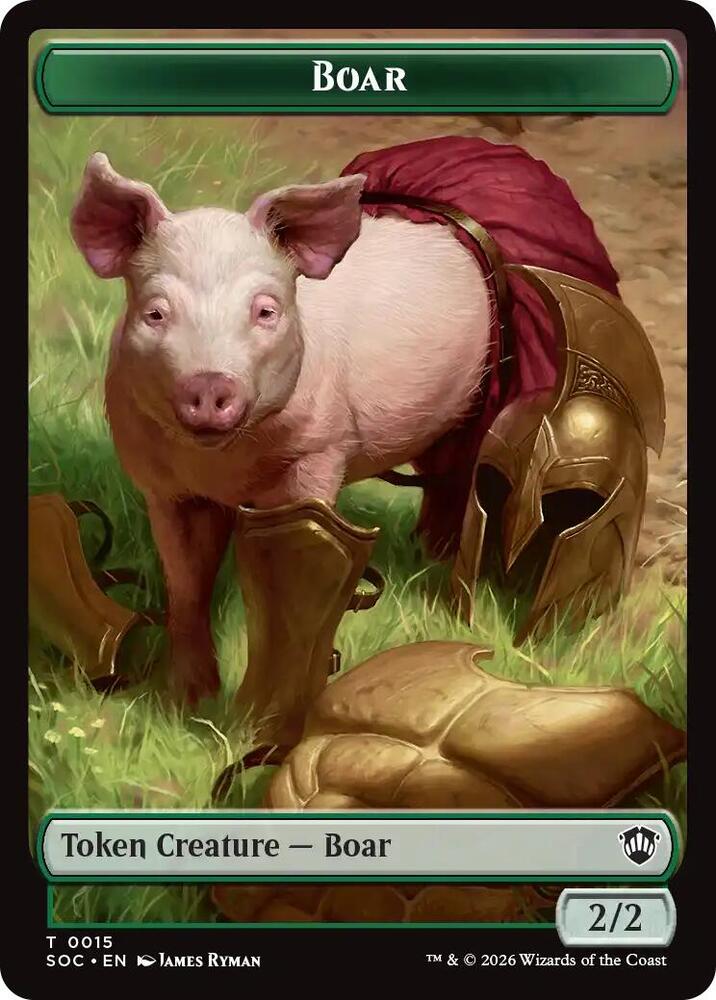 Boar // Frog Lizard Double-Sided Token (15 // 16) (SOC)