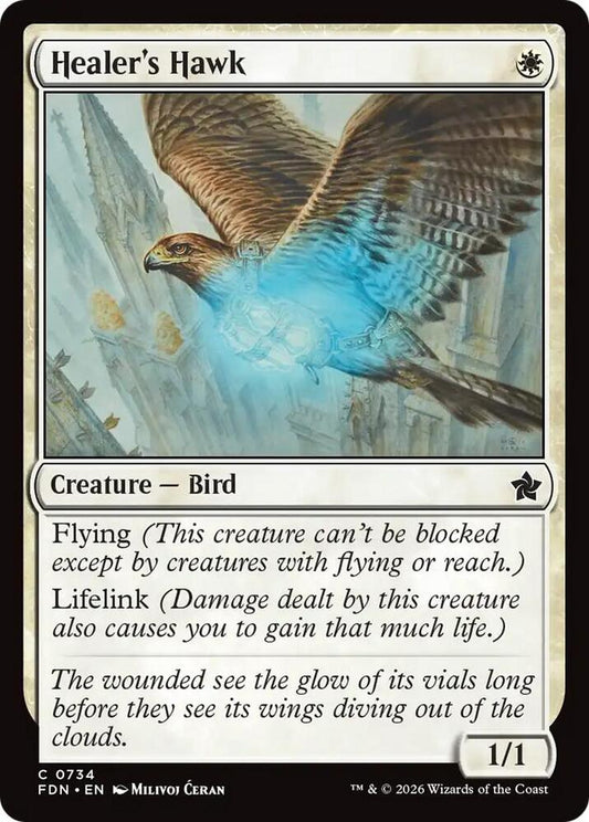 Image for Healer's Hawk (0734) (734) (FDN) - Magic: The Gathering