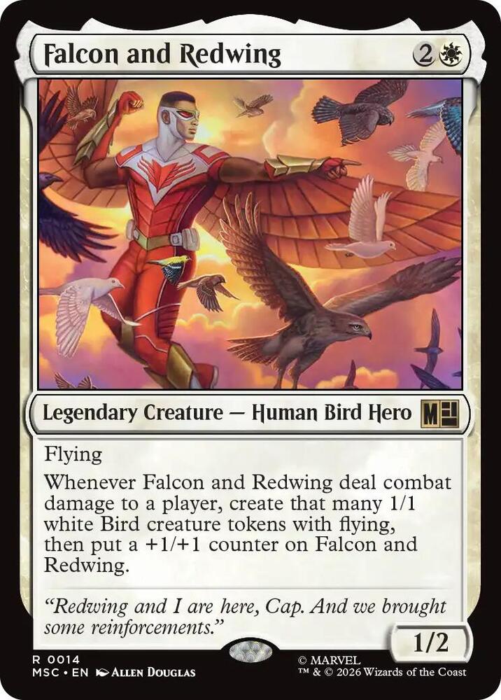 Falcon and Redwing (Surge Foil) (14) (MSC)