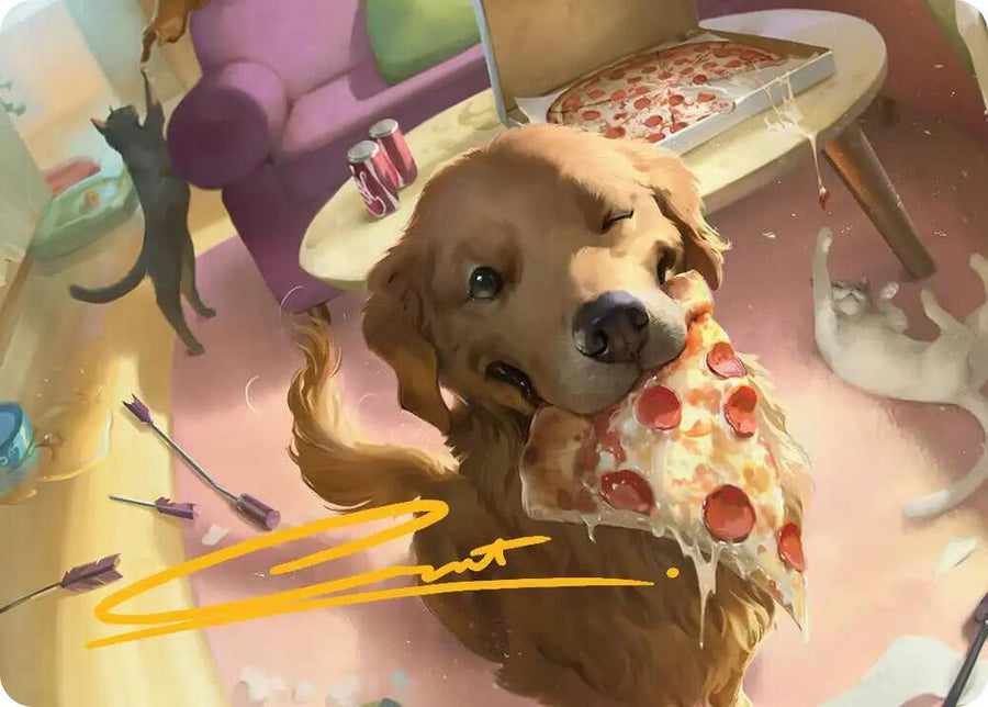 Lucky the Pizza Dog Art Card (Gold-Stamped Signature) (44) (AAMSH)
