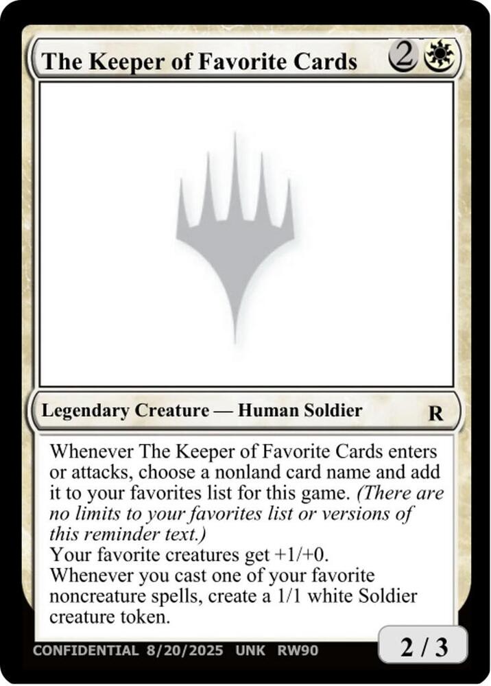 The Keeper of Favorite Cards (8/20/2025) (UNK)
