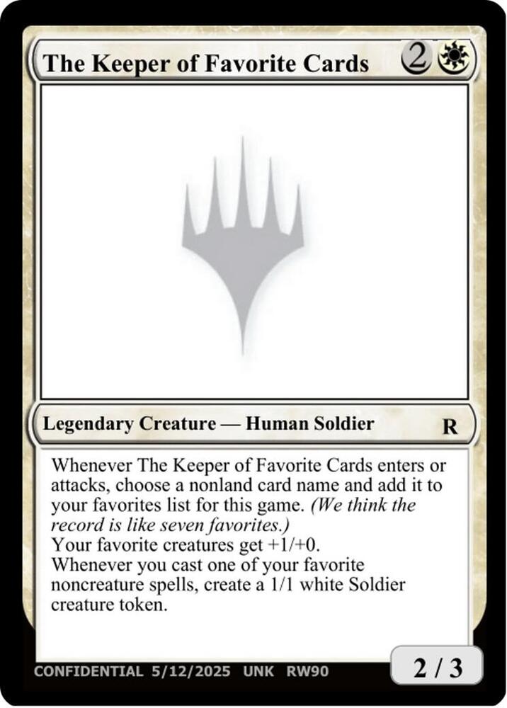 The Keeper of Favorite Cards (5/12/2025) (UNK)
