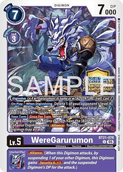 WereGarurumon (World Championship 26–27 Regionals Season 2) (BT21-078 U) (BT-21)