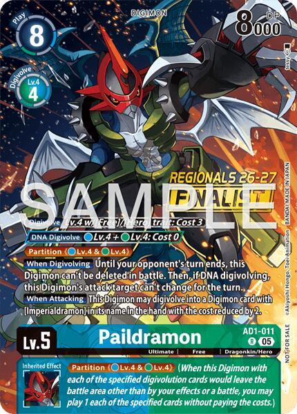 Paildramon - AD1-011 (Regionals 26-27 Season 2 Finalist) (AD1-011 R) (AD-01)