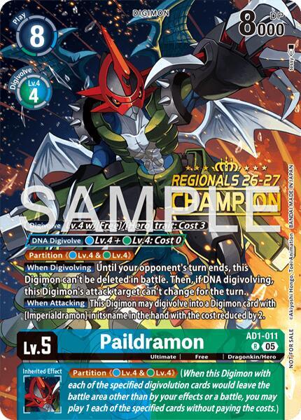 Paildramon - AD1-011 (Regionals 26-27 Season 2 Champion) (AD1-011 R) (AD-01)