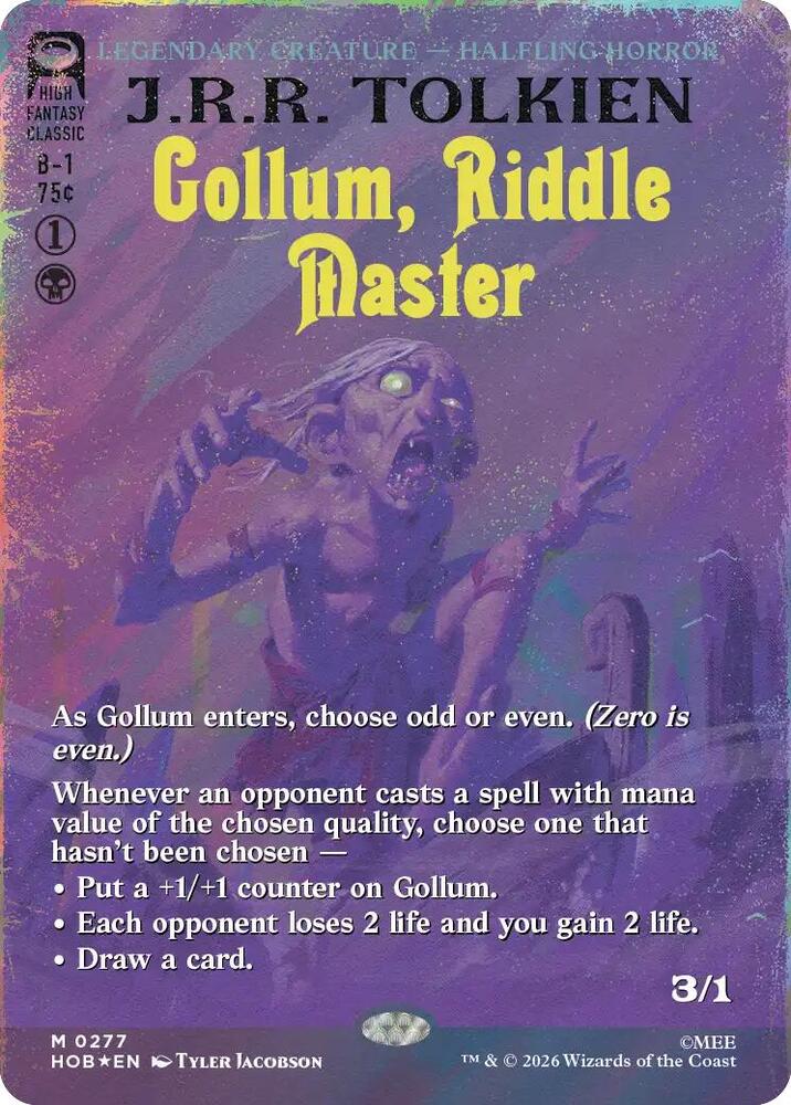 Gollum, Riddle Master (Borderless) (Surge Foil) (277) (HOB)