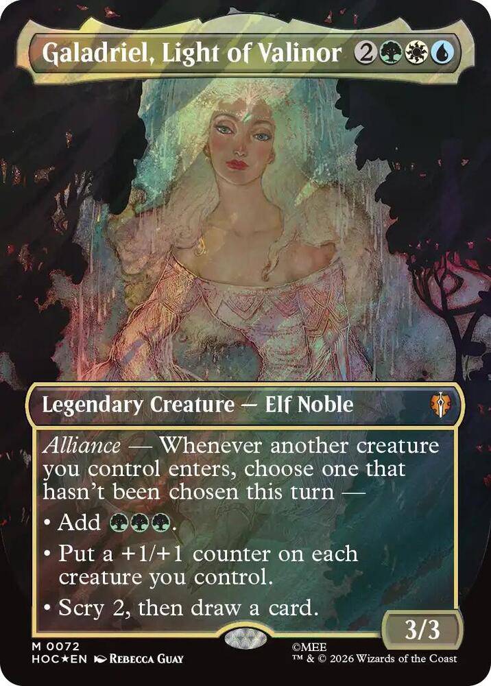 Galadriel, Light of Valinor (Borderless) (Surge Foil) (72) (HOC)