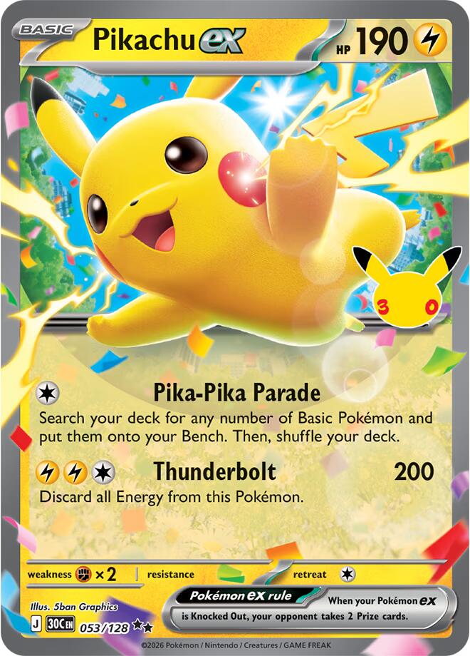 Pikachu ex - 053/128 (053/128) (30C)