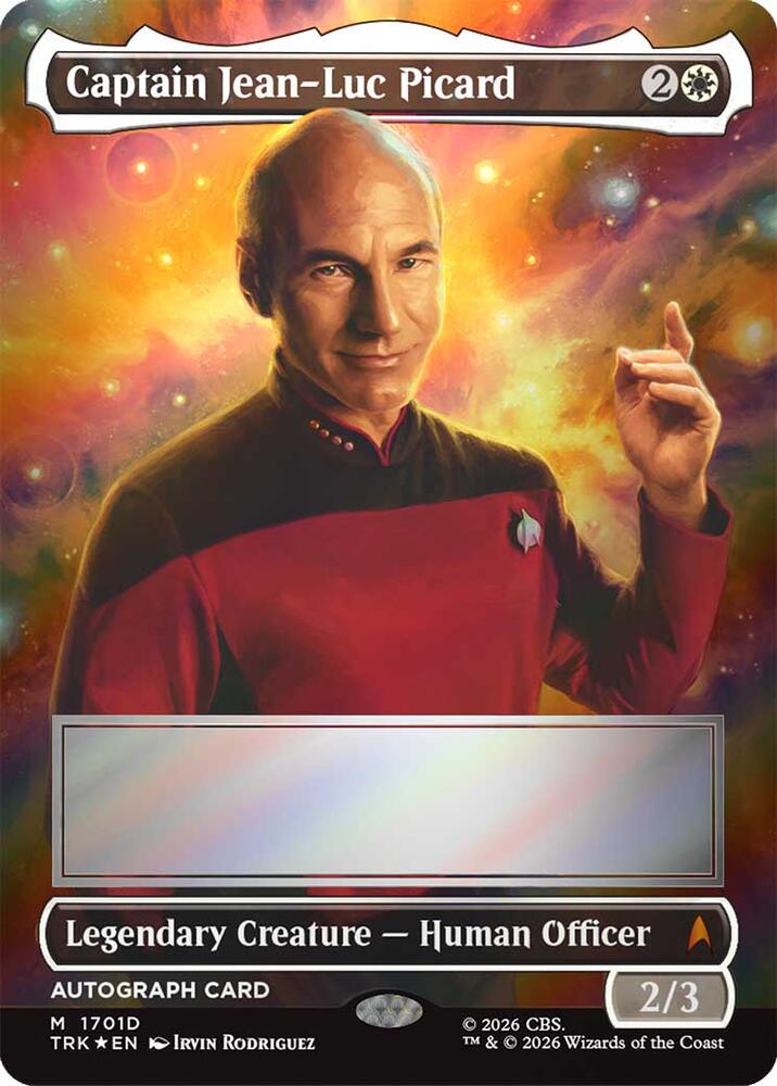 Captain Jean-Luc Picard (Borderless) (Signed) (1701D) (TRK)