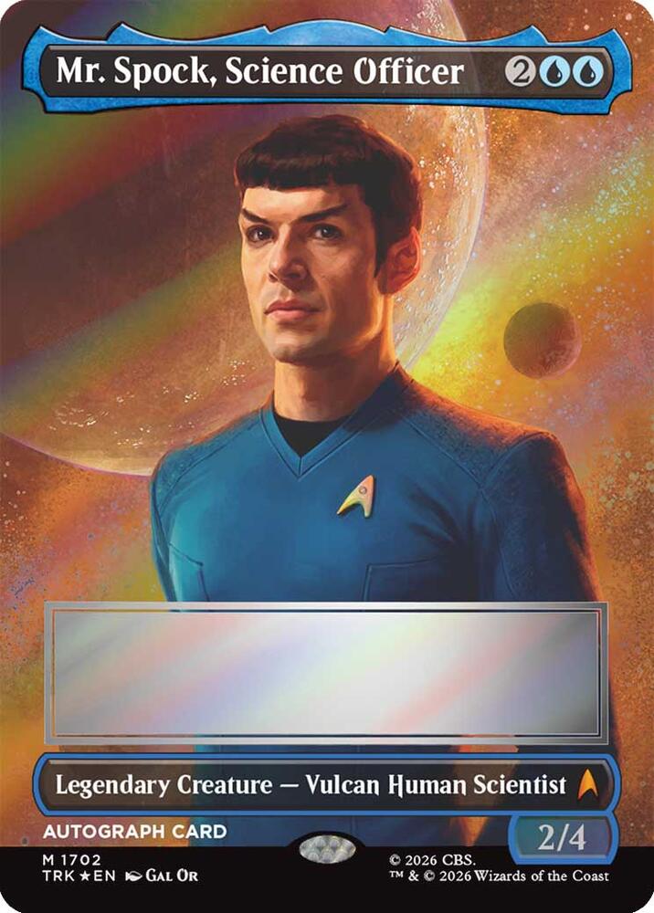 Mr. Spock, Science Officer (Borderless) (Signed) (1702) (TRK)