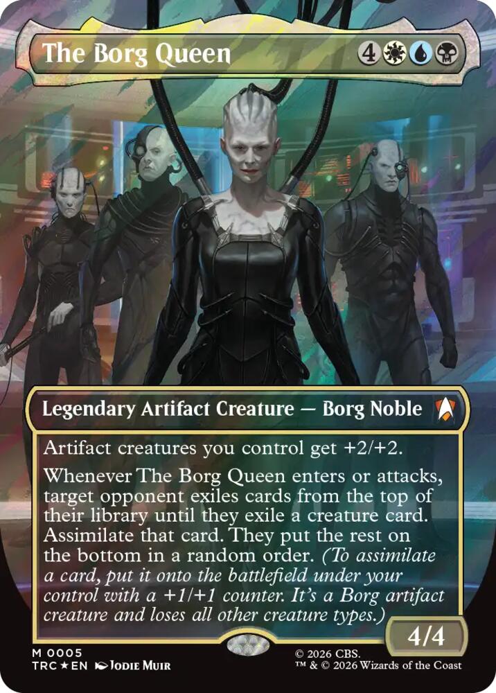 The Borg Queen (Borderless) (Surge Foil) (5) (TRC)